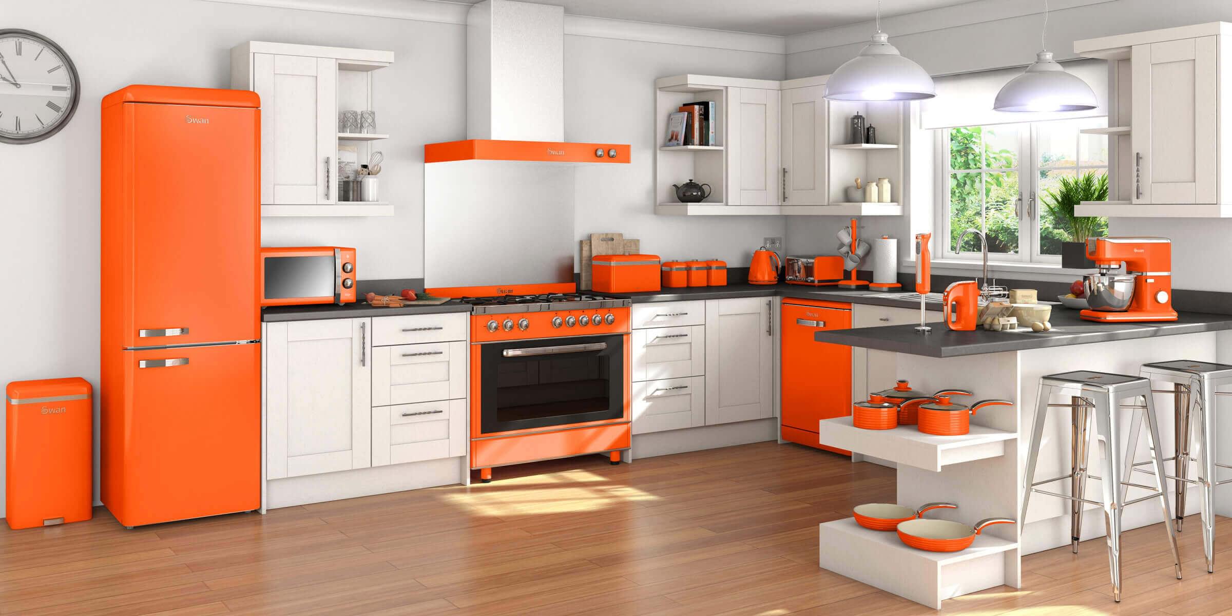 big chill orange kitchen appliances