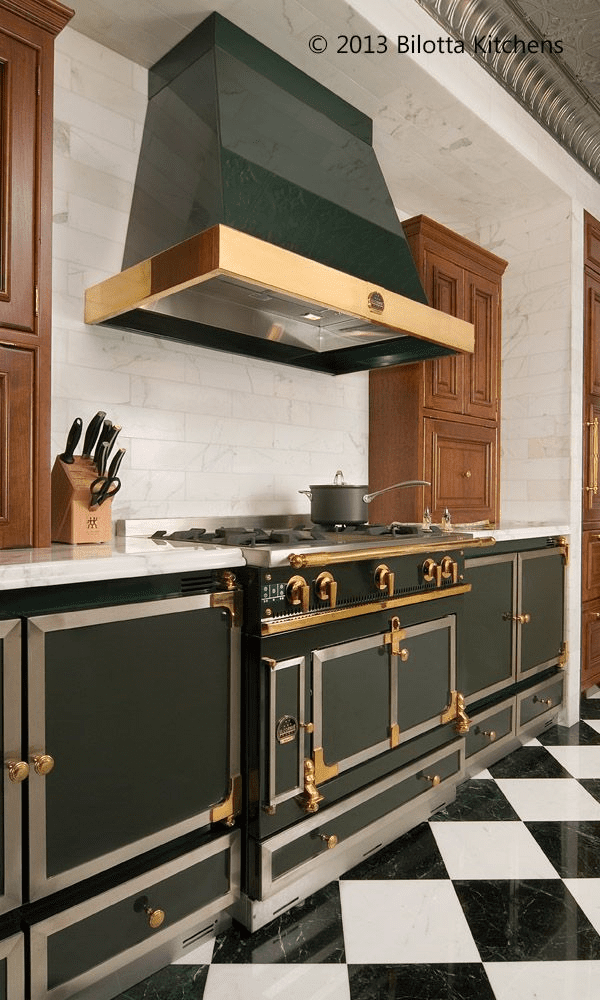 matte black gold and steel colored appliances