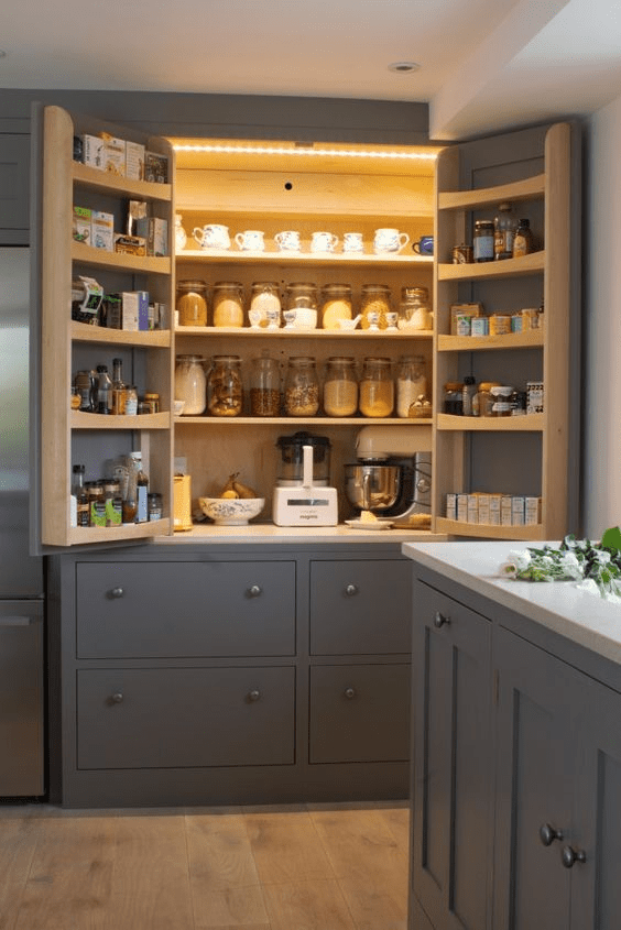 pantry organized with mason jars
